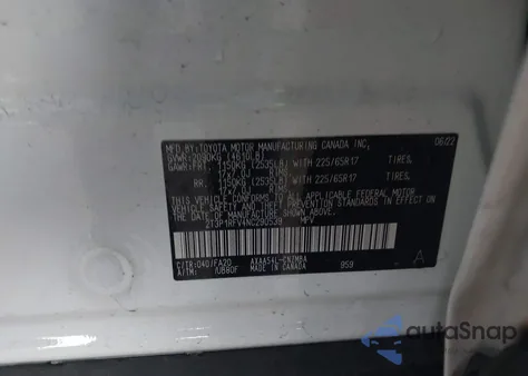 2022 Toyota Rav4 Xle из США, поврежденный, VIN 2T3P1RFV4NC290539